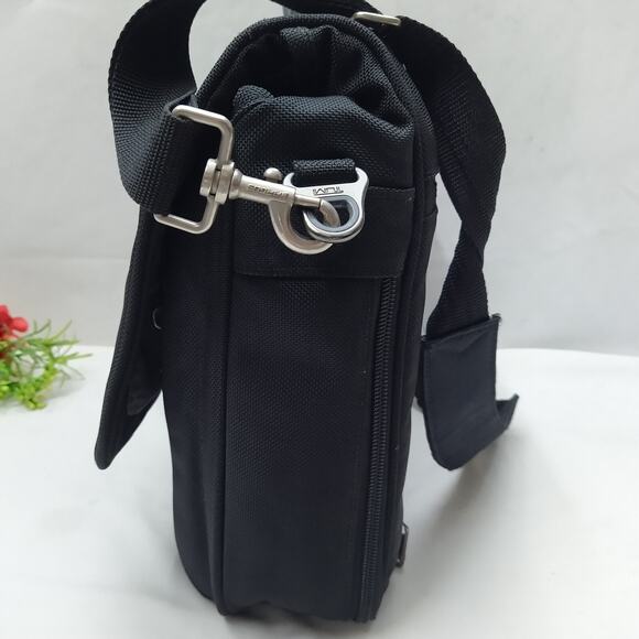 Tumi FXT Ballistic Black Nylon Pushlock Briefcase Messenger Laptop Bag - Picture 3 of 16